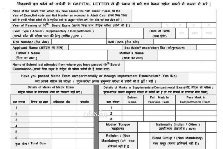Form for Vasudha Kendra and DRCC
