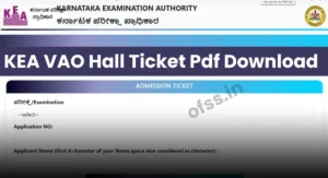 KEA VAO Hall Ticket 2024 Pdf Download