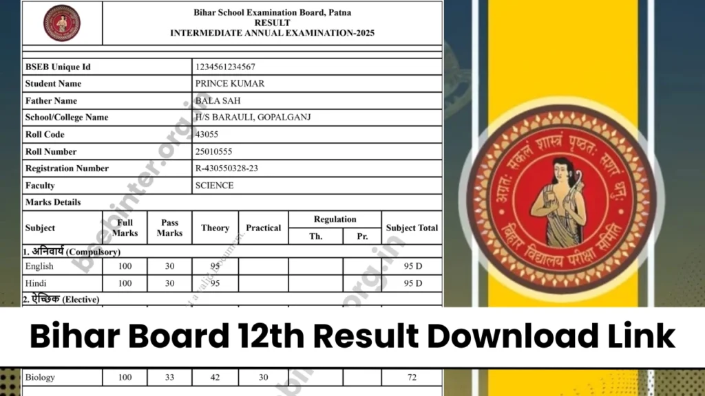 Bihar Board 12th Result 2025