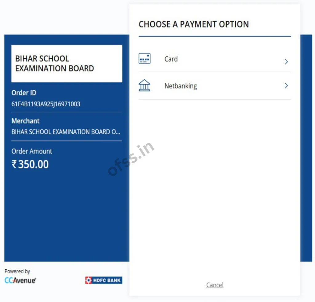 OFSS Bihar Intermediate Admission 2025 11th Apply Last Date www.ofssbihar.net 12 OFSS-Bihar-11th-Admission-Payment-Final-Page