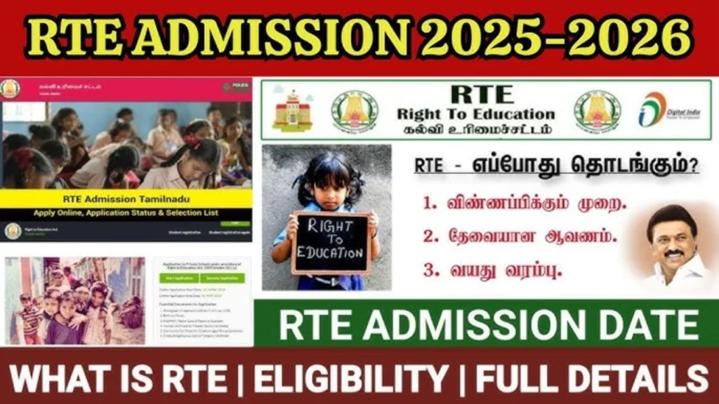 RTE Tamil Nadu Admission 2025-26 Date: RTE Tamilnadu Admission 2025-26 Age Limit, Application Form, School List, Apply Online Link tnschools.gov.in, www.rte.tnschools.gov.in 11 RTE Tamil Nadu Admission 2025-26