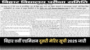 2nd merit list 2025 11th admission