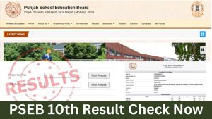 PSEB 10th Result Check Now