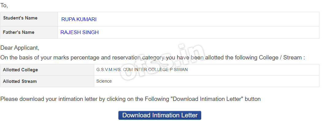BSEB Merit List 2026 Class 11 Bihar Board Inter Admission: OFSS 11th Merit List 2026 Bihar Board Intimation Letter Download Ofssbihar.net 3 inter-first-merit-list-intimation-letter-download-pdf