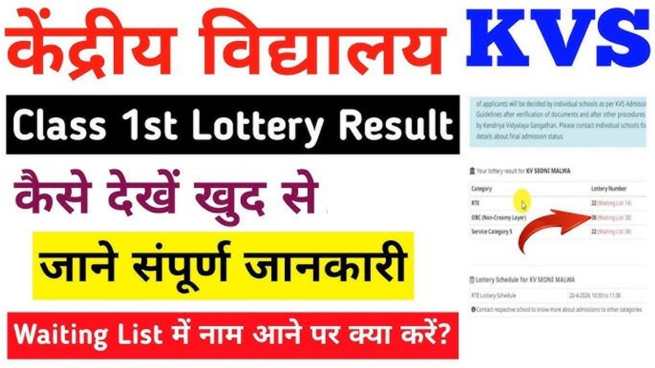 kvs online admission 2026 27 class 1 lottery result